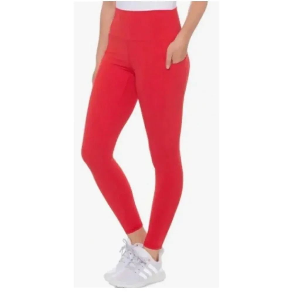 Spyder Active Leggings X-Large Red Phone Pocket Active Work Out Leisurewear - Picture 13 of 14